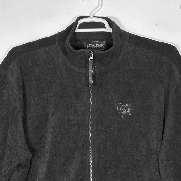 Ocean Pacific Other - VTG 80s 90s Ocean Pacific Black Full Zip Fleece Jacket Mens L Warm Gorpcore